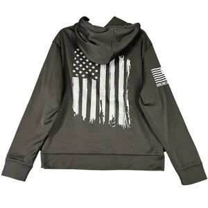 Nine Line Apparel Insulated Pocket Hoodie American Flag Graphic Black M Mens